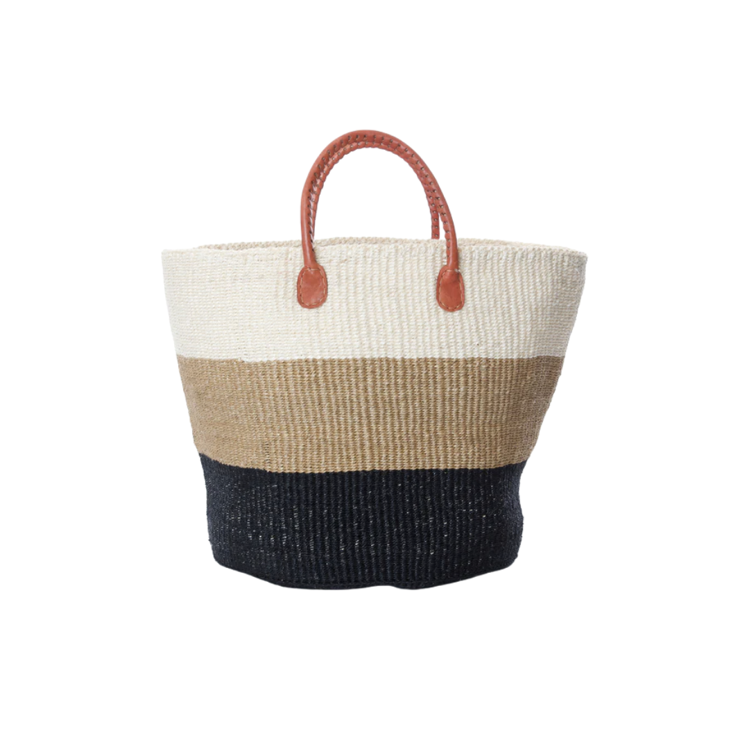 Strata Tote | Ivory, Sand & Onyx