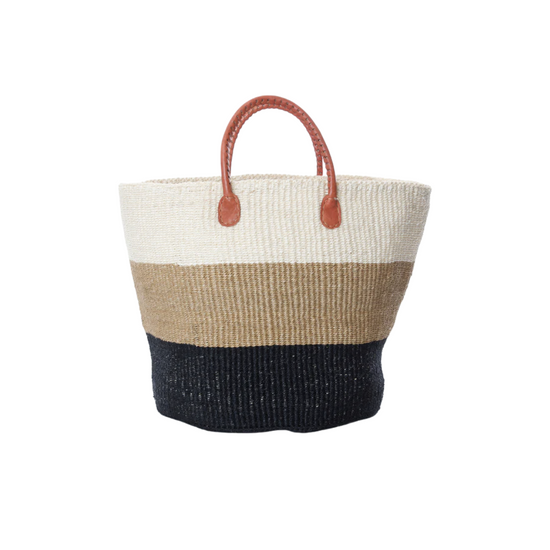 Strata Tote | Ivory, Sand & Onyx