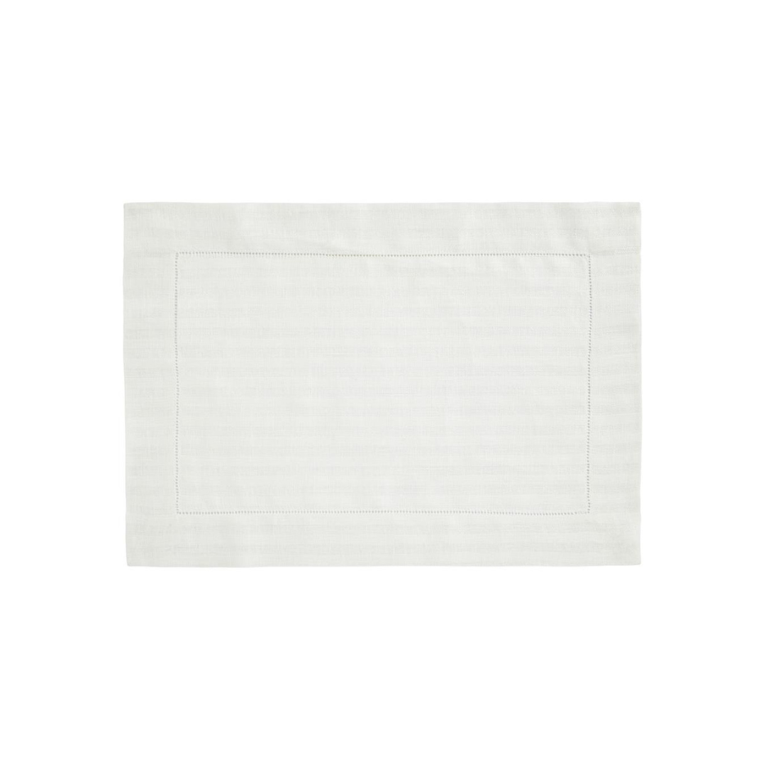 Visions 18 x 15 1/2 Pre-Rolled Linen-Feel White Napkin and