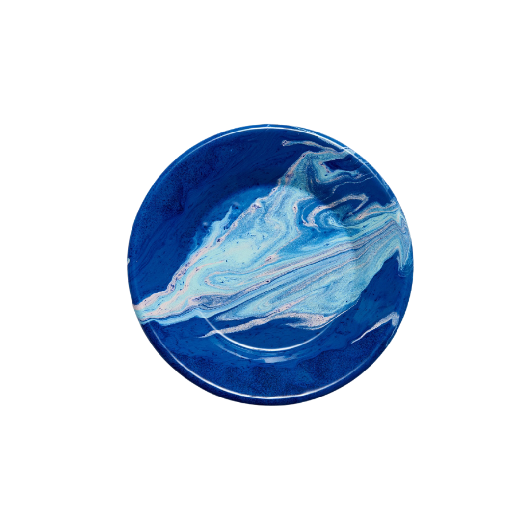 Load image into Gallery viewer, Multi-Swirl Appetizer Enamelware Plate
